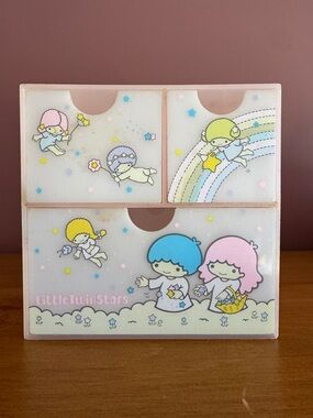 vintage 1976 Sanrio Little Twin Stars mini chest drawer box
